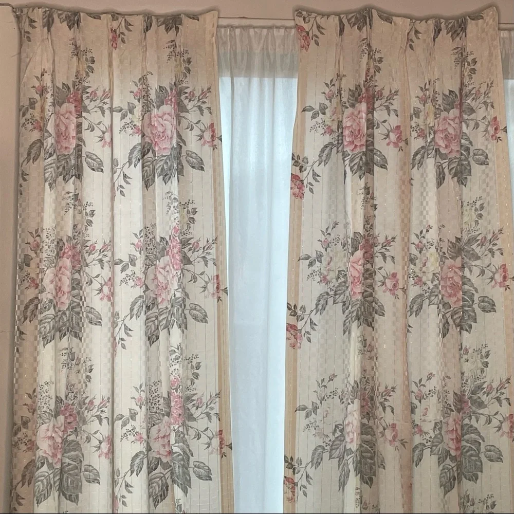 Vintage Handmade Pinch Pleated Drapes 84